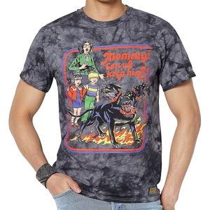 Steven Rhodes "Mommy! can we keep him?" Cotton Unisex T-shirt TieDye Black/Blue